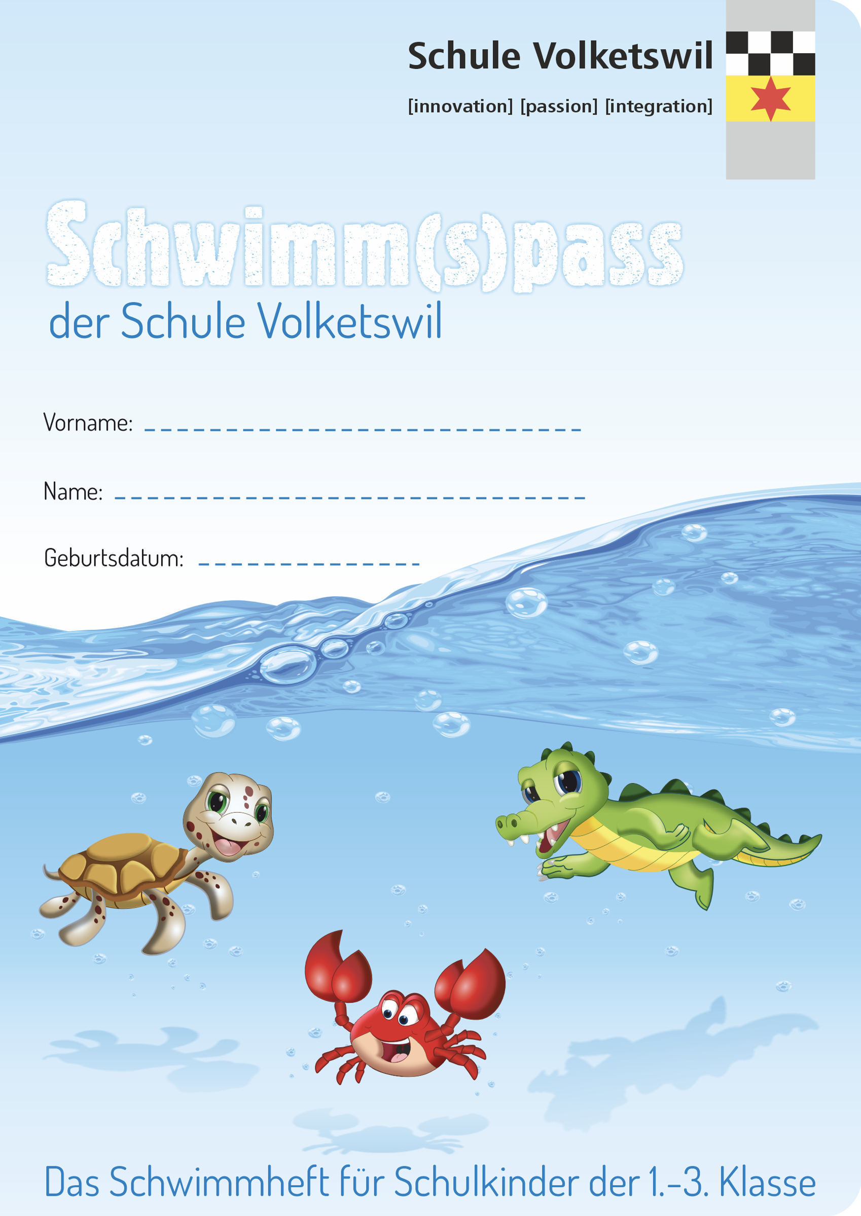 Schwimmheft Schwimmspass 1.Klasse - 3.Klasse