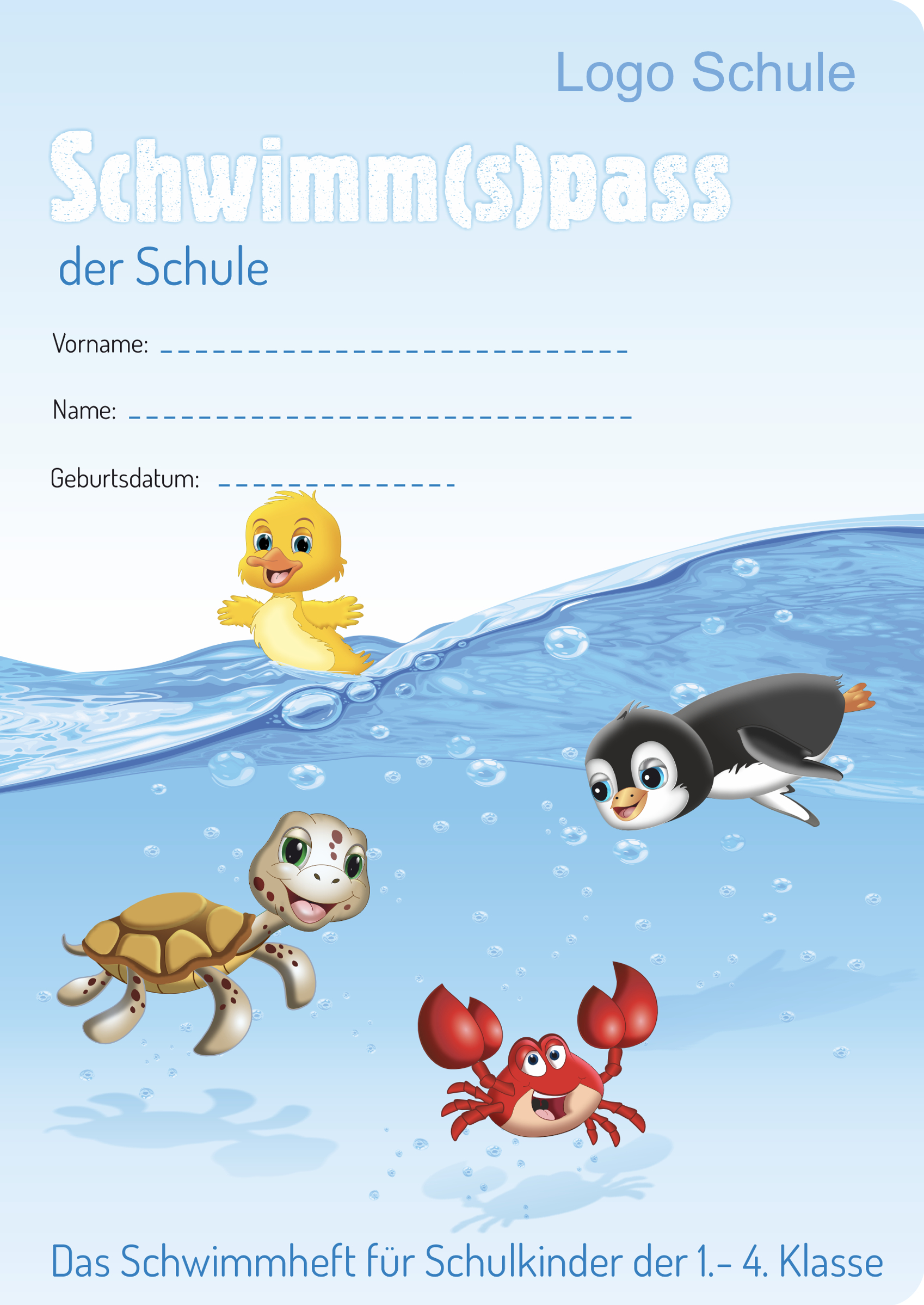 Schwimmheft Schwimmspass 1.Klasse - 4.Klasse