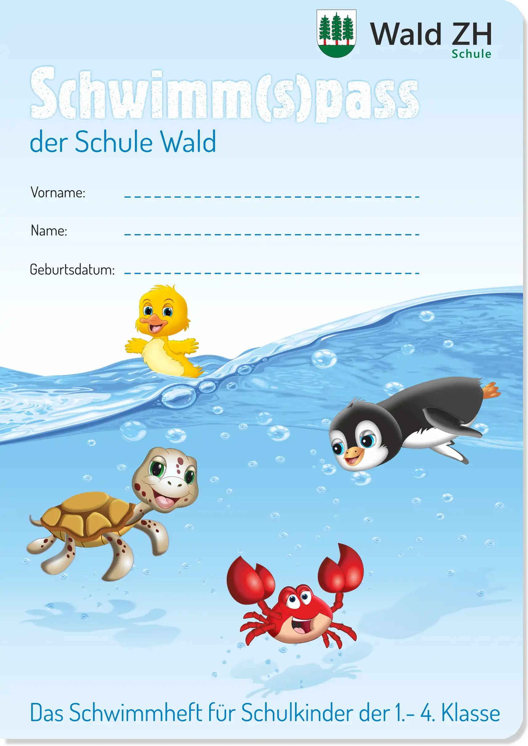Schwimmheft 1.- 4.Klasse Schule Wald